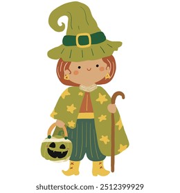 Halloween character costumes for kids -pumpkin vector