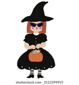 Halloween character costumes for kids -pumpkin vector
