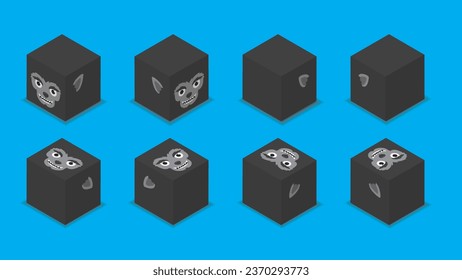 Halloween Character Dice 3D Werewolf Cartoon Vector