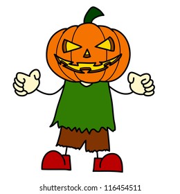 Halloween character hand writing cartoon.