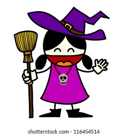 Halloween character hand writing cartoon.