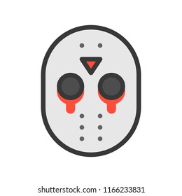 Halloween character icon, murderer mask jason, editable stroke