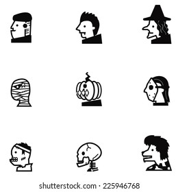 Halloween character icon set