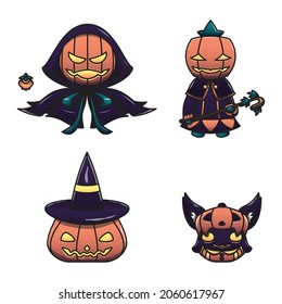 halloween character illustration with pumpkin