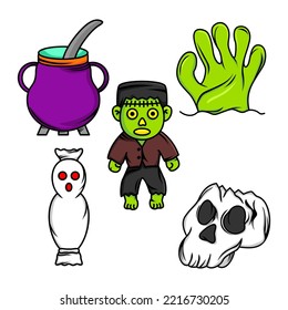 Halloween character illustration vector bundle