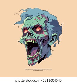 Las ilustraciones psicodélicas del arte de los vectores de cabeza zombies son una mezcla fascinante de colores vivos y detalles inquietantes. Ellos evocan una sensación de fascinación de otro mundo y muestran una fascinación única y cautivadora