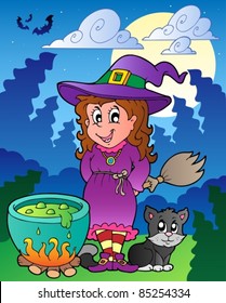 Halloween character scene 1 - vector illustration.