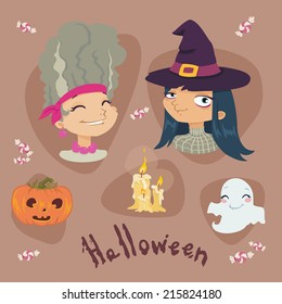 Halloween character set