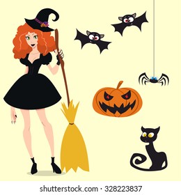 Halloween character set.