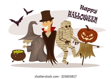Halloween Character set.vector illustration