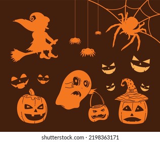 halloween character silhouette vector design