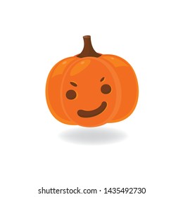 Halloween character with smiley pumpkin.Vector illustration.