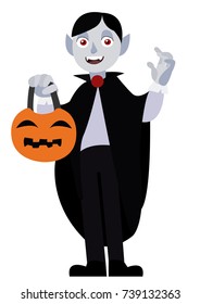  Halloween character vampire. Cartoon vector illustration isolated on the white background