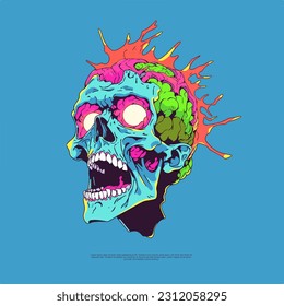 Halloween Character Vector Art Zombie Psychedelic illustrations