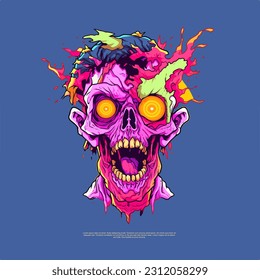 Halloween Character Vector Art Zombie Psychedelic illustrations