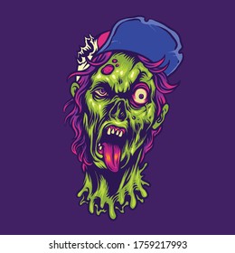 halloween character zombie illustration vector design