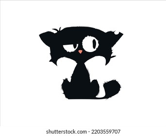Halloween characters. Black cat on Halloween