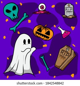 Halloween characters collection Vector Illustration