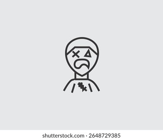 Ícones dos personagens de Halloween, Vampiro, Zumbi, Lobisomem. Ícones de Halloween. Elementos de design para logotipo, cartaz, emblema. 