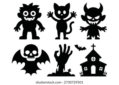 Personajes de Halloween y Elementos espeluznantes monstruo diablo