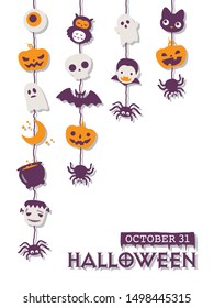 Halloween characters that can be hung on a spider thread.