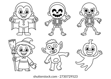 Halloween personagens vampiro esqueleto bruxa lobisomem fantasma