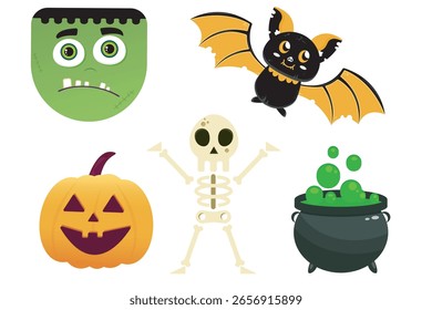 Conjunto de iconos de Vector de personajes de Halloween
