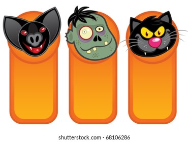 Halloween Characters in Vertical Banner