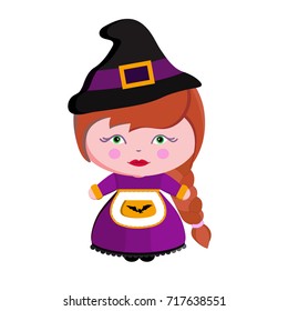 Halloween character.Witch vector illustration.