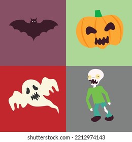 Halloween Characther Flat Icon Vector