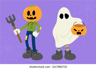 halloween charecter cute 1, vector illustration