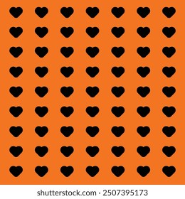 Halloween Checkerboard Seamless Patterns Set. Retro Groovy Grid Background in 1970s Style. Y2K Wavy Print in Orange and Black Colors for Textile, Wrapping Paper, Wallpaper, Web Design and Social Media