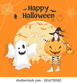 Halloween child dress up pumpkin costume