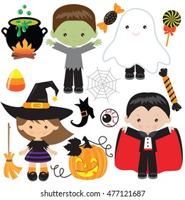 Halloween children vector illustration