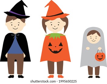 Conjunto de ilustraciones vectoriales para niños de Halloween