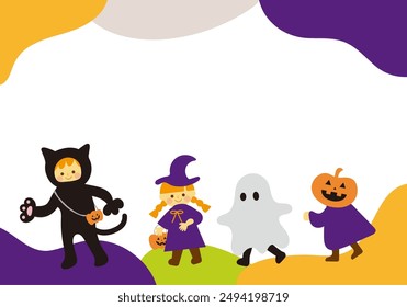 Halloween Children's Costume Parade Frame Clipart