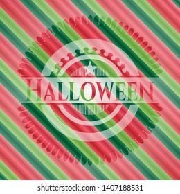 Halloween christmas badge background. Vector Illustration. Detailed.