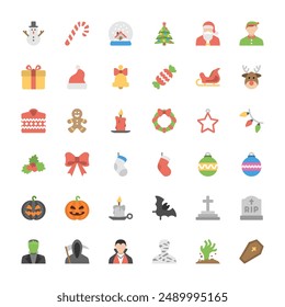 Halloween and Christmas Icon set