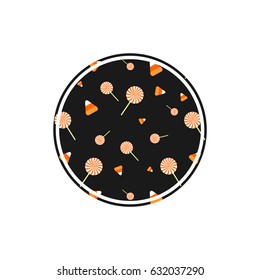 Halloween circle banner design template, vector illustration