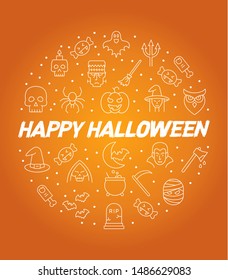 Halloween circle infographics, vector poster vector illustration.