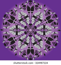 Halloween circular ornament. Vector.