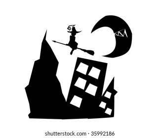 halloween cityscape