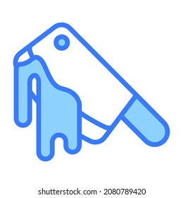 Halloween, icono del contorno azul del vector del limpiador.