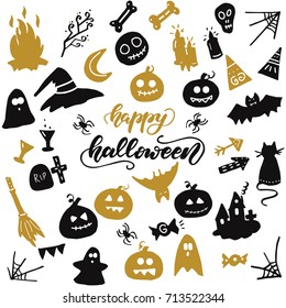 Halloween clip art. Vector illustration.