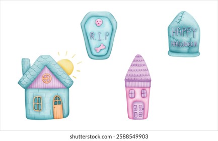 Halloween clipart, illustrations and design elements set.