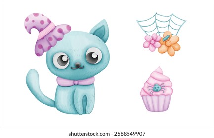 Halloween clipart, illustrations and design elements set.