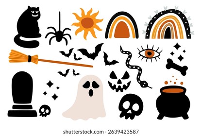 Halloween clipart, illustrations and design elements set.