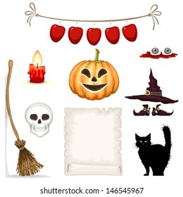 halloween clipart , vector set