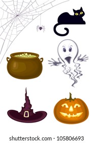 halloween clip-arts , set of vector icons