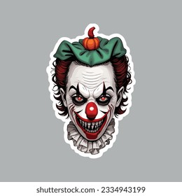 Halloween clown Sticker Vector Design